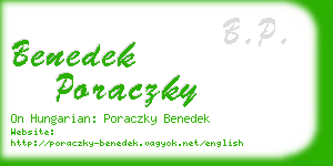 benedek poraczky business card